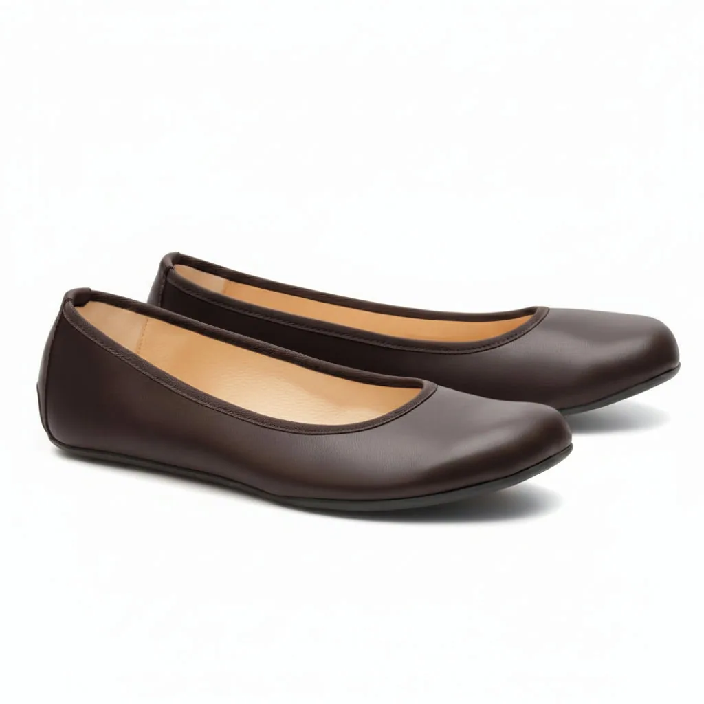 Женские балетки ZAQQ QARMA Dark Brown (тёмно-коричневый цвет) — фото 1 из 19