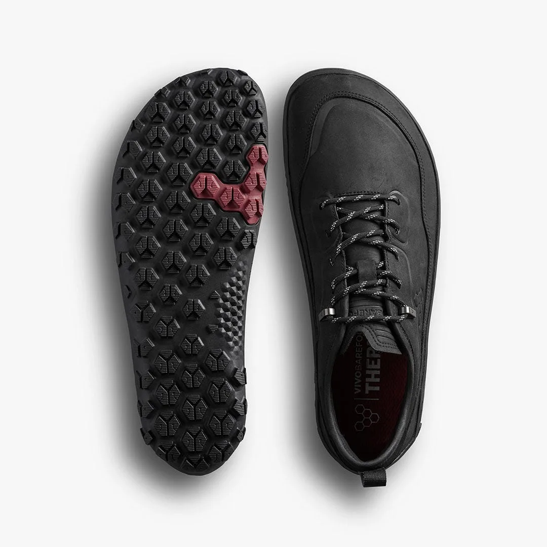 Кроссовки Vivobarefoot Tracker Leather AT Low II — мужская модель, чёрный, фото 2