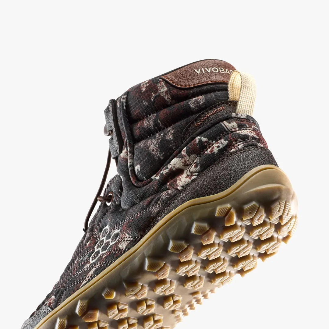 Ботинки Vivobarefoot Tracker Tova Mid — мужская модель, серо-коричневый с узором, фото 7